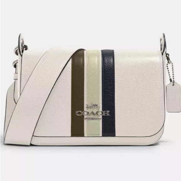 Coach Small Jes Messenger Crossbody With Varsity Stripe - Picture 6 of 12